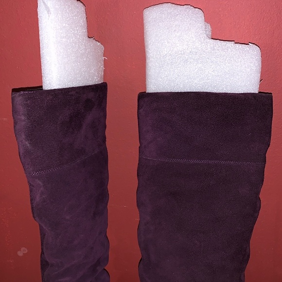 Pretty Boots, Suede Eggplant Split Suede Boots, Size 9.5 - Picture 12 of 13